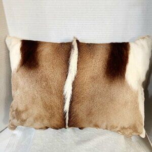 Rectangle 17" x 11" Genuine Springbok Animal Hide/Fur Pillow